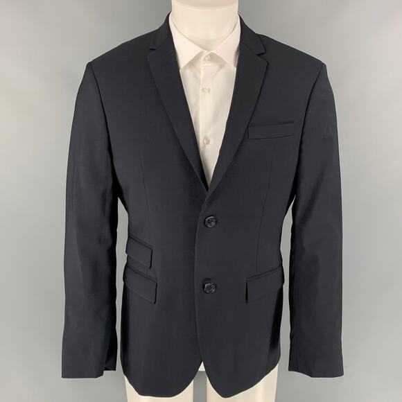 NEIL BARRETT Size 40 Navy Wool Single Breasted Slim Fit Sport Coat - Picture 1 of 7